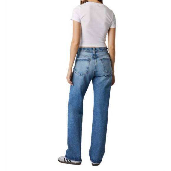 NEW EDYSON vincent high rise long wide leg jeans in medium maggio wash - Picture 2 of 4